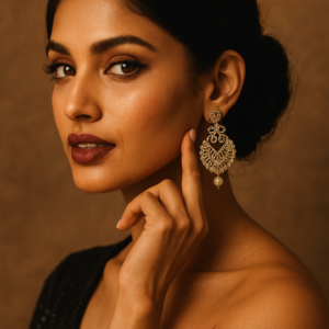 A statement earing with pearl drop