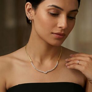 Modular AD Necklace: Detachable Diamond Bar with Interchangeable Chain