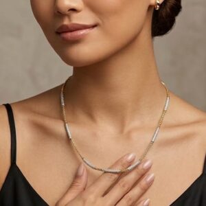 Dual-toned artificial neck chain