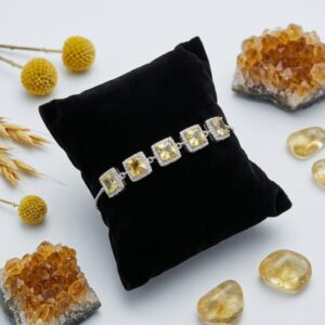 Real Silver, Real Style: Square stone Bracelet