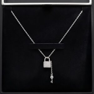 Silver Lock & Key Charm Necklace