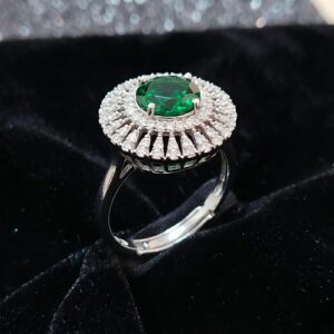green emerald statement ring