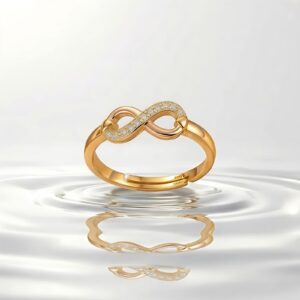 Timeless Infinity Motif Ring - Adjustable infinity ring with gold plating