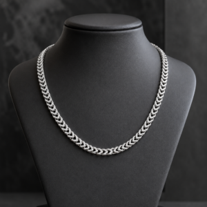 Lobster clasp closure on mens 925 sterling silver chevron link chain